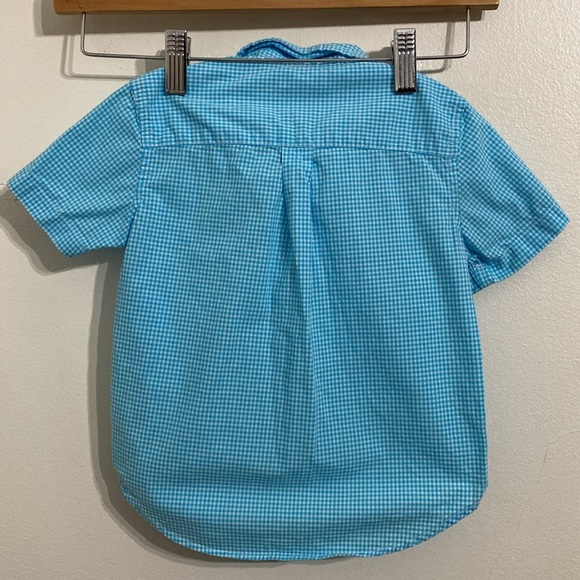 RALPH LAUREN Blue Gingham Short Sleeve Oxford Shirt 24 Months Button Up Boys - Picture 2 of 10